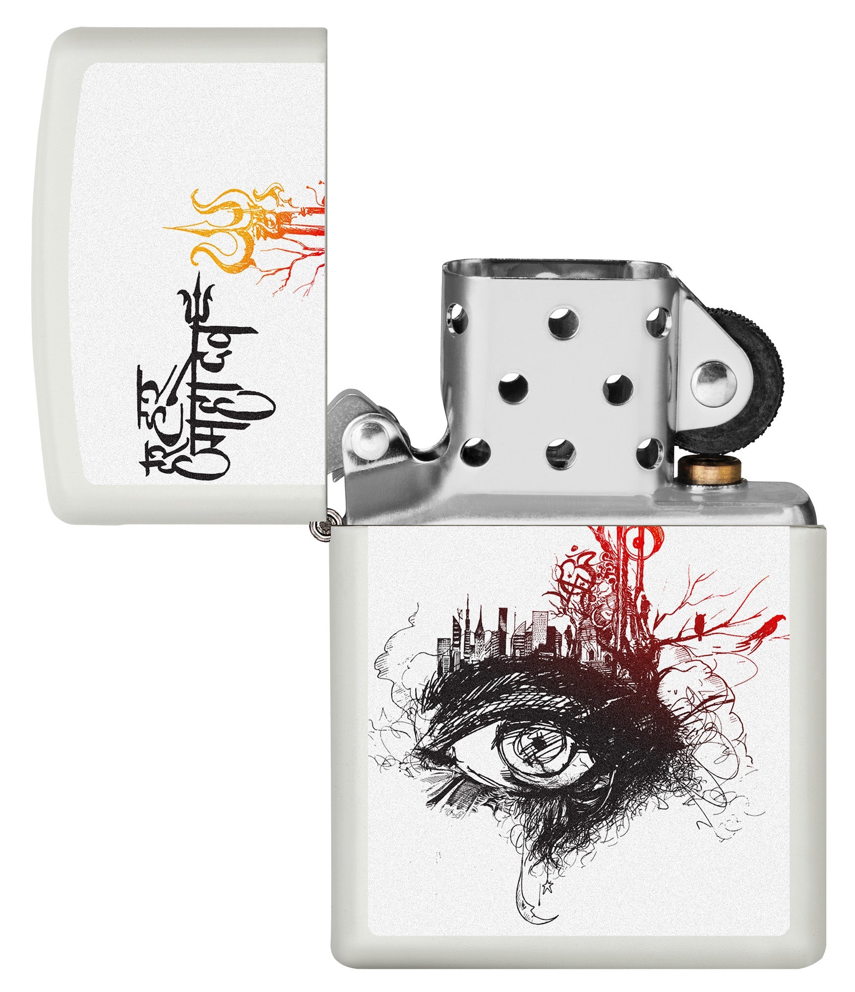 Zippo Shiva's Third Eye White Matte Pocket Lighter Zippo